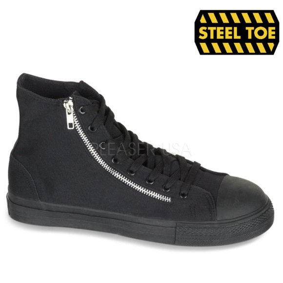 Demonia unisex steel toe high top sneakers - Picture 2 of 4